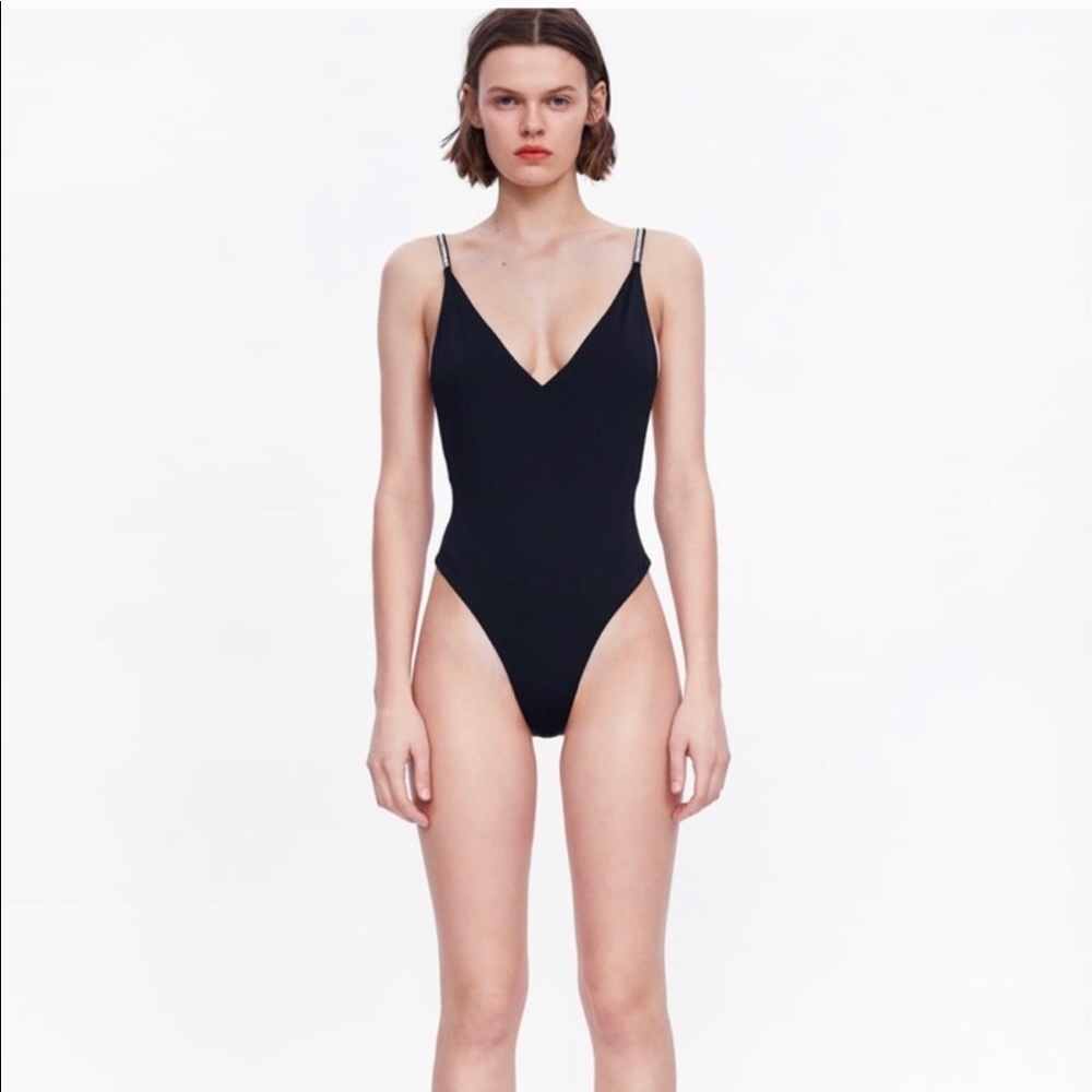 Zara one piece rhinestone bathing suit